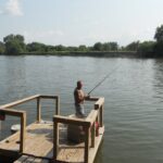 Crow Valley campground guy fishing